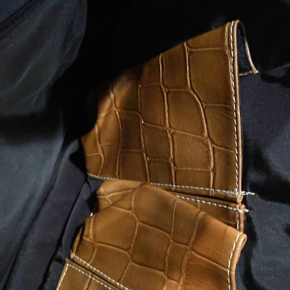 Charter Club Tan Crocodile Embossed Handbag